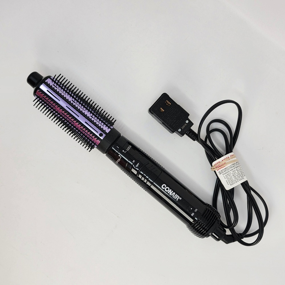 Conair Hot Air Brush Styler 1.5 Inch Barrel Purple Black WORKS